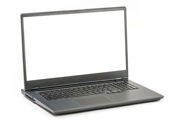 istock Large open Laptop isolated on white background 1324952397