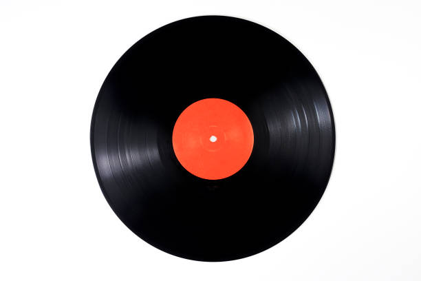 istock Old black vinyl records isolated on white 1324952400