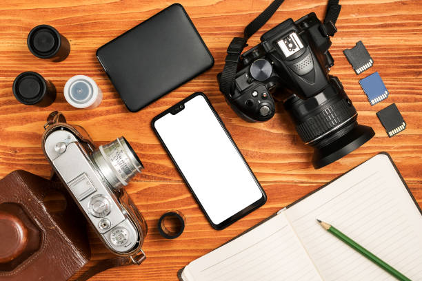 istock Journalistic equipment -  Vintage and modern concept 1324952445