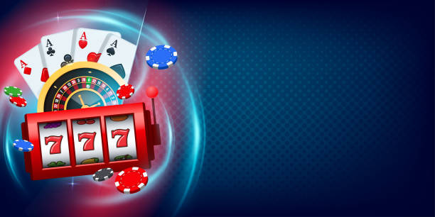 Vegas Casino games background. Concept Vegas games banner illustration Vegas Casino games background. Concept Vegas games banner illustration with right side copy space. poker win stock illustrations