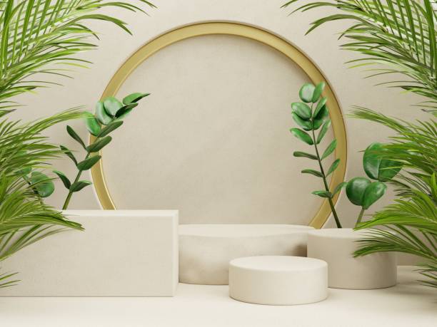 istock Podium mockup display with for product presentation. 1324965805