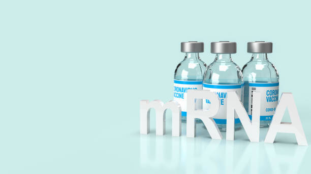 The mrna or messenger Ribonucleic Acid white text for medical or outbreak concept 3d rendering