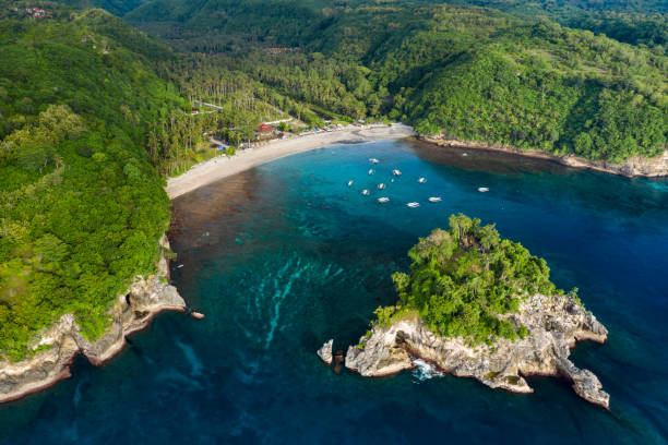 Crystal Bay in Nusa Penida in Bali Indonesia stock photo