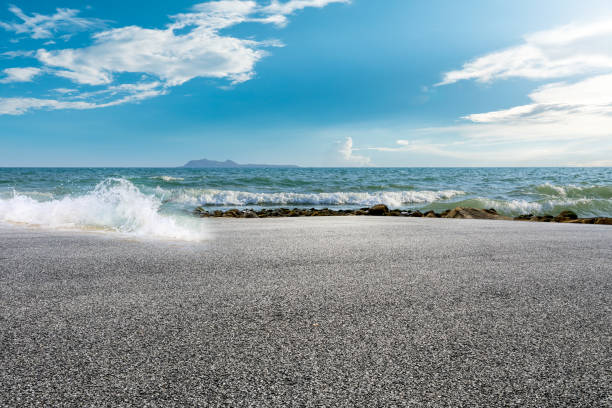 istock Asphalt road and beautiful seaside scenery. 1324969764