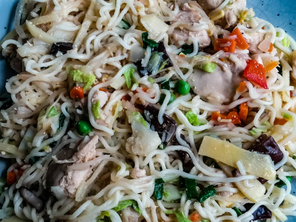 istock Fried Chinese pasta with vegetables and meat 1324978163