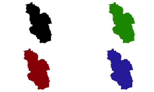 silhouette map of the city of Gelsenkirchen in Germany silhouette map of the city of Gelsenkirchen in Germany on white background leverkusen stock illustrations