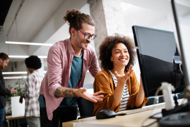 istock Business people, architects having discussion and working in office 1324999141