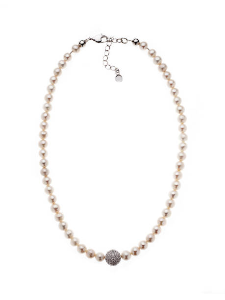 istock Luxury elegant baroque pearl silver necklace isolated on white background 1325012580