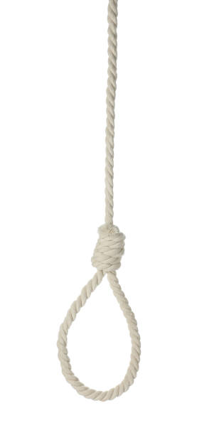 istock Rope noose with knot isolated on white 1325014722
