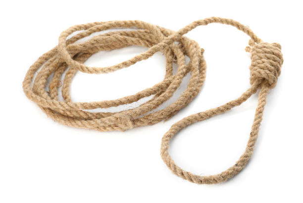 istock Rope noose with knot on white background 1325014857