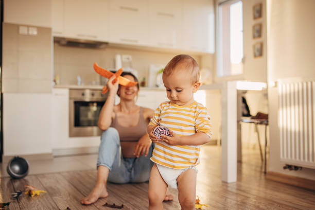 istock Mother and son playing at home 1325021401