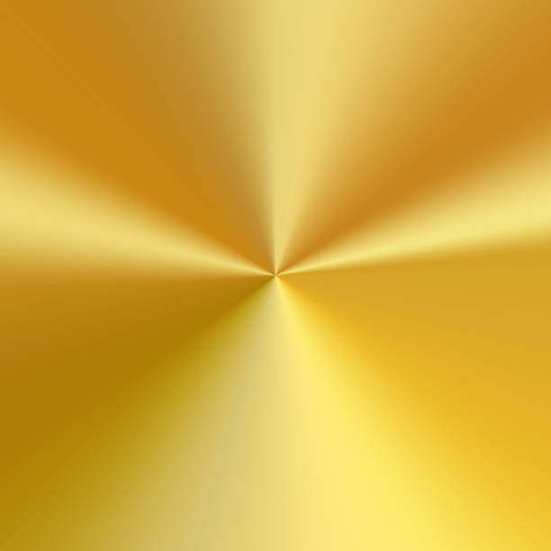 istock Radial polished texture golden metal background. Vector textured technology gold color background with circular polished, brushed concentric texture. Gold, brass, copper or bronze 1325021411