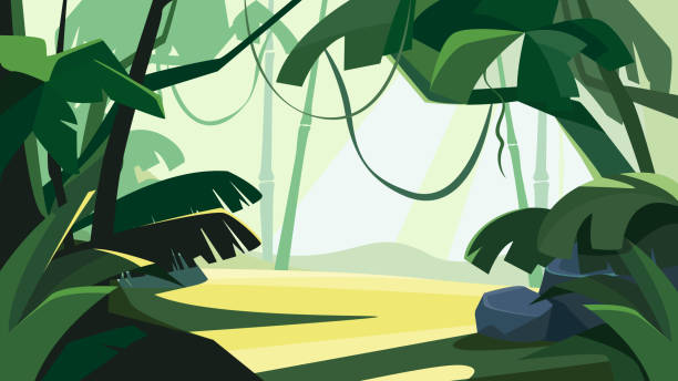 illustrations, cliparts, dessins animés et icônes de forêt tropicale à l’aube. - rainforest