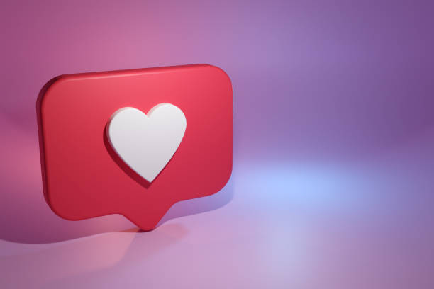 istock 3d render social network like button notification with icon hearts background and frame white 1325028134