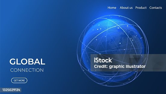 istock Global network isometric illustration. Technology digital 3d globe. Connection data service. Cloud storage concept. 1325029134
