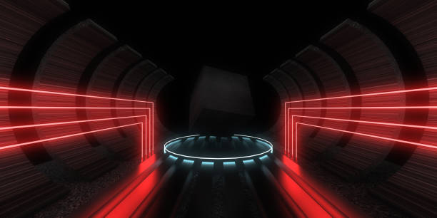 istock 3D abstract background with neon lights. neon tunnel .space construction . .3d illustration 1325029162