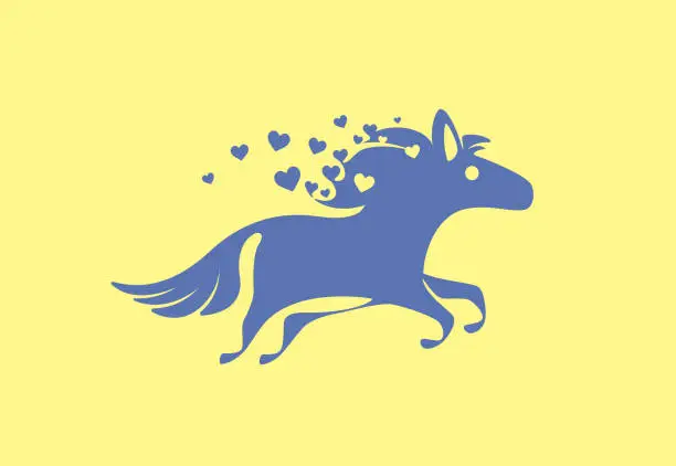Vector illustration of horse running symbol