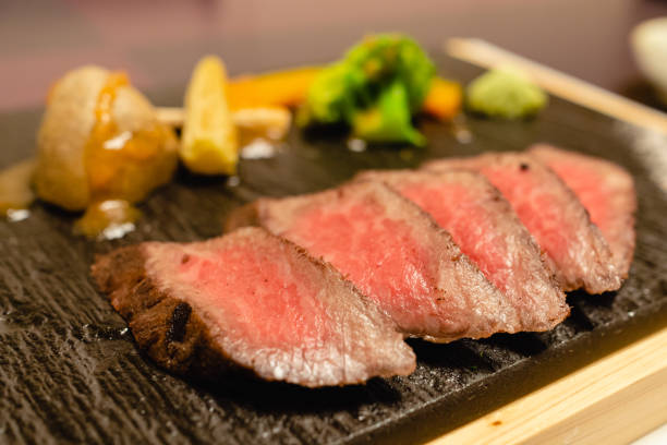Japanese grilled wagyu roast beef served