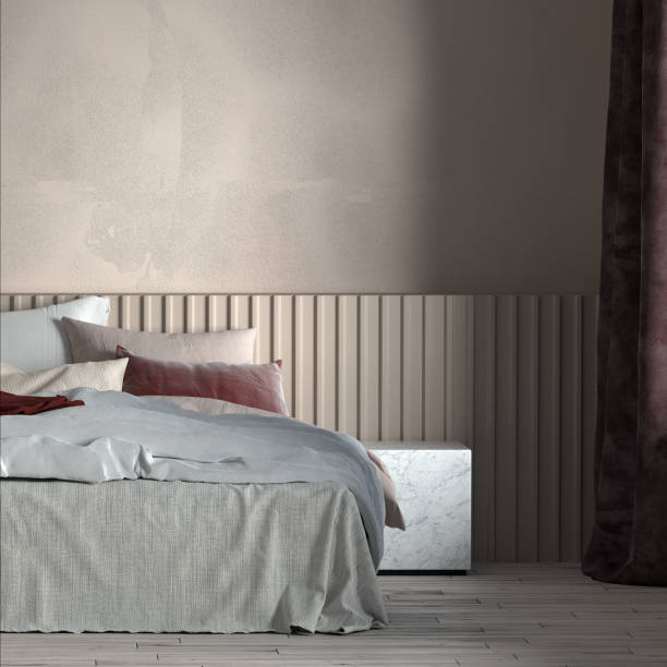 istock Minimal bedroom interior design and wall texture background 1325037863