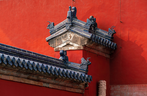 Eaves. Chinese traditional ancient architectural style decoration