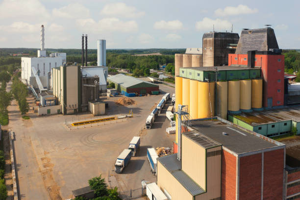 istock Trucks in an industrial district 1325042582