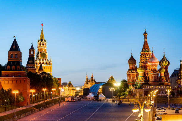 istock The Moscow Kremlin and Red square panorama at night. 1325044906