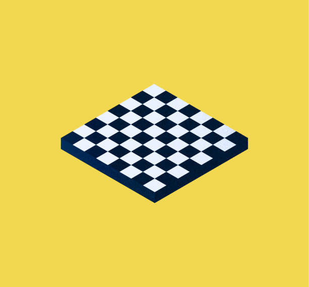 ilustraciones, imágenes clip art, dibujos animados e iconos de stock de tablero de ajedrez isométrico - marcaje deportes