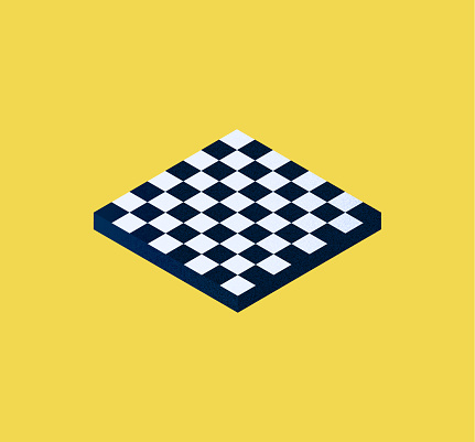 chess board on yellow background