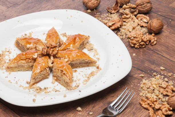 istock wooden background with various Turkish dessert 1325047760