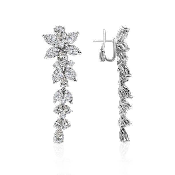 diamentowe kolczyki - diamond earrings zdjęcia i obrazy z banku zdjęć