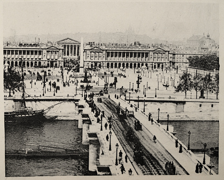 Vintage photograph Ministere de la Marine, Paris, 19th Century