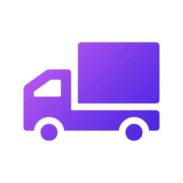 ilustracje ikony gradacji dla samochodów ciężarowych, dostaw, dostaw itp. - truck semi truck pick up truck car transporter stock illustrations