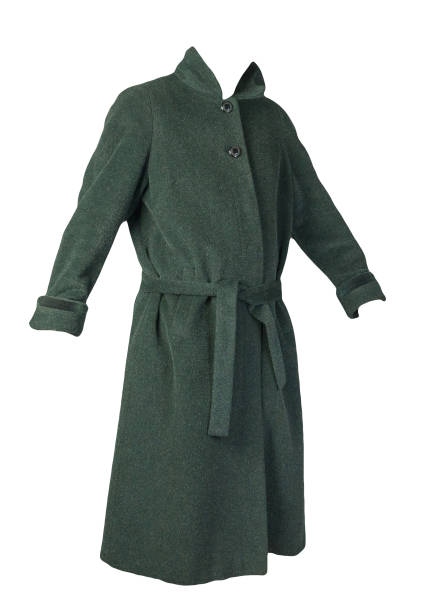 istock Female woolen coat with a hood isolated on a white background. 1325065522