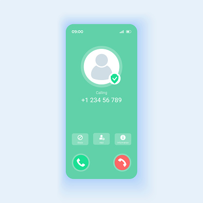 Call receiver smartphone interface vector template. Mobile app page design layout. Usefull everyday functionality. Modern looking program screen. Flat UI for application. Phone display