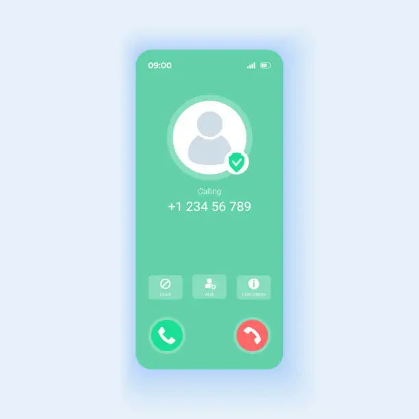 Vector illustration of Call receiver smartphone interface vector template