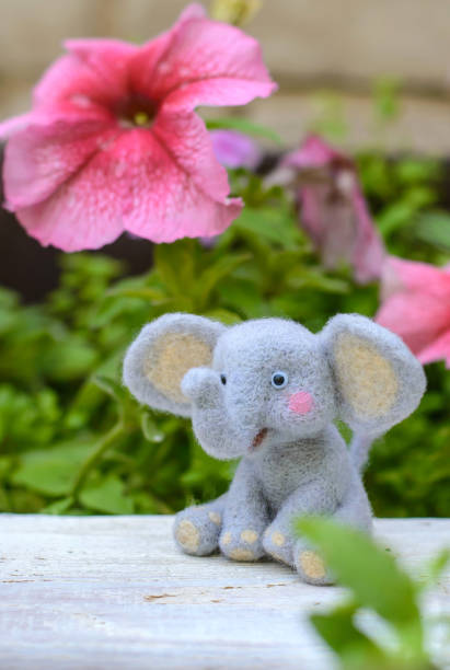 istock Toy handmade elephant, felting wool 1325072830