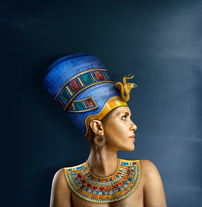 Egyptian queen with jewelry and crown
