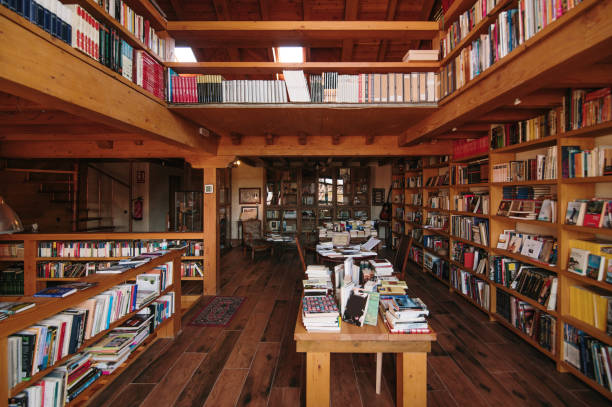 istock Library with wooden furniture 1325078314