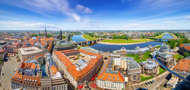 panoramic view at the city center of dresden