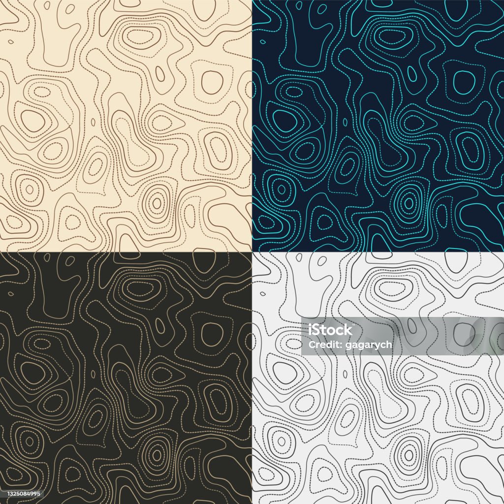 Topography Map Patterns Topography Patterns Stock Illustration - Download Image Now - Abstract ...