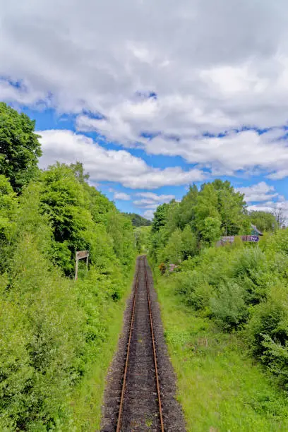 Railway tracks - summer landscape - Beamish Village, Durham County, England, United Kingdom, 12th of June 2021