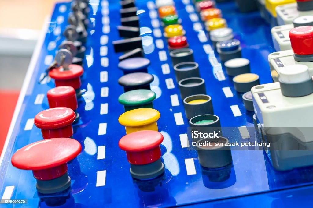 Button Electrical Machine Various Color And Many Type Electrical Equipment Such As Function On ...