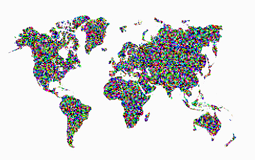 Global map made of grains as grain corridor concept