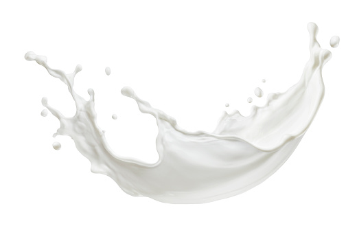 Salpicaduras de leche aisladas sobre fondo blanco photo