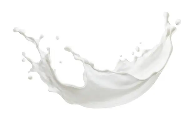 Milk splash isolated on white background with clipping path