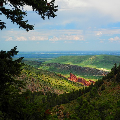View of Red Rocks park from mountain top in Morrison, CO. OLYMPUS DIGITAL CAMERA