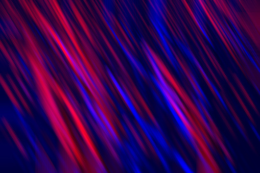 Abstract Fireworks LED Light Speed Stripe Neon Futuristic Background Blue Red Purple Blurred Motion Line Pattern Colorful Texture Bright Technology Backdrop Distorted Macro Photography