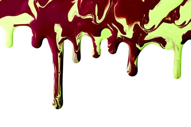 istock Marble drops flowing down.Issolated on white.Liquid texture of mixed nail polish.Beautiful stains of lacquer,fluid art technique.Flow modern backdrop.Cosmetics concept,mockup with copy sace. 1325100764