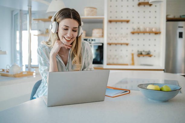istock E learning for young woman at home 1325101828