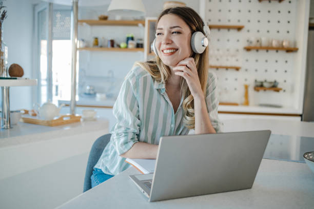 istock E learning for young woman at home 1325101998